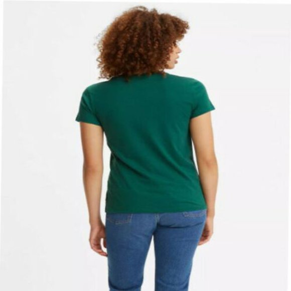 Levi's T-Shirt medium Women's Short Sleeve Perfect Green - Picture 2 of 6